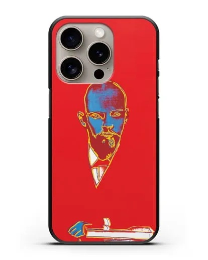 Чехол в стиле поп-арт Красный Ленин (Энди Уорхол) силиконовый для iPhone 15 Pro