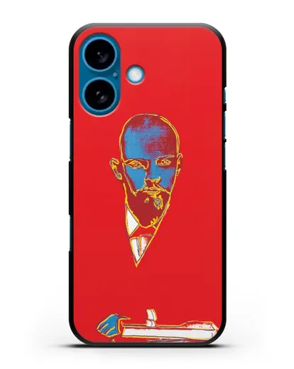 Чехол в стиле поп-арт Красный Ленин (Энди Уорхол) силиконовый для iPhone 16