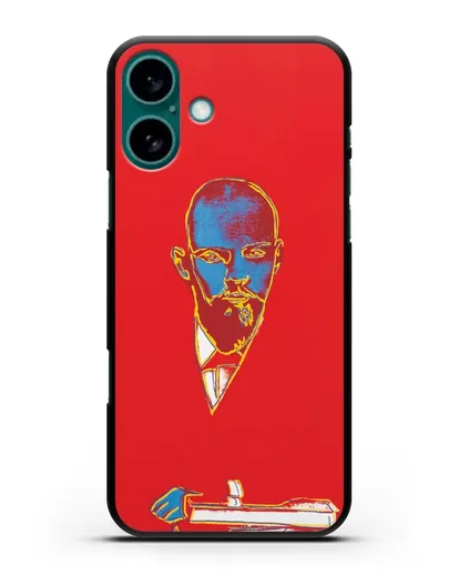 Чехол в стиле поп-арт Красный Ленин (Энди Уорхол) силиконовый для iPhone 16 Plus