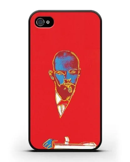 Чехол в стиле поп-арт Красный Ленин (Энди Уорхол) силиконовый для iPhone 4/4s