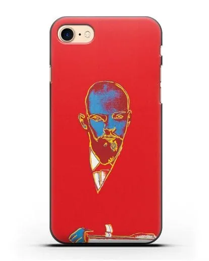 Чехол в стиле поп-арт Красный Ленин (Энди Уорхол) силиконовый для iPhone 8