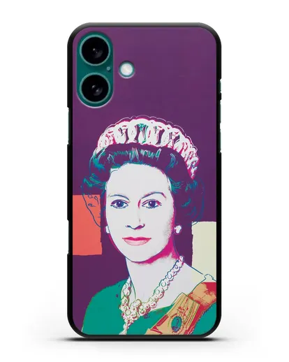 Чехол в стиле поп-арт Королева Елизавета (Энди Уорхол) силиконовый для iPhone 16 Plus