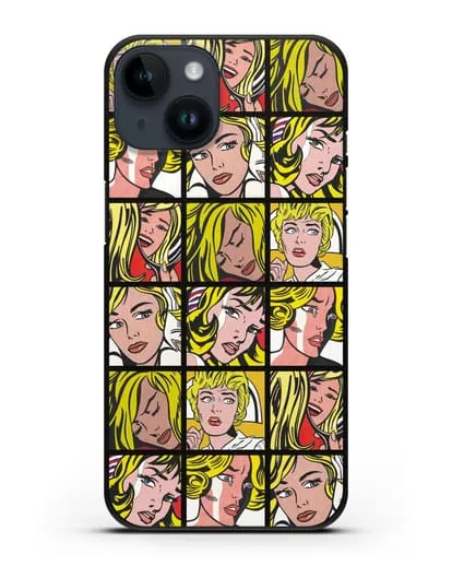 Чехол в стиле поп-арт Комикс (Рой Лихтенштейн) силиконовый для iPhone 14