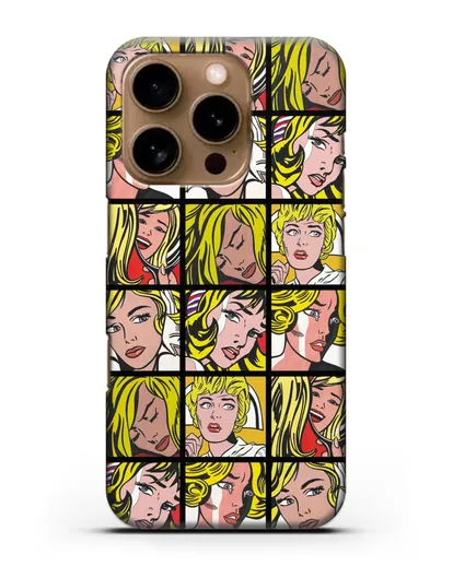 Чехол в стиле поп-арт Комикс (Рой Лихтенштейн) силиконовый для iPhone 16 Pro