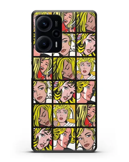 Чехол в стиле поп-арт Комикс (Рой Лихтенштейн) силиконовый для Xiaomi Poco F5