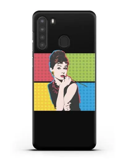 Чехол в стиле поп-арт Рука с пистолетом силиконовый для Samsung Galaxy A21 [SM-A215]