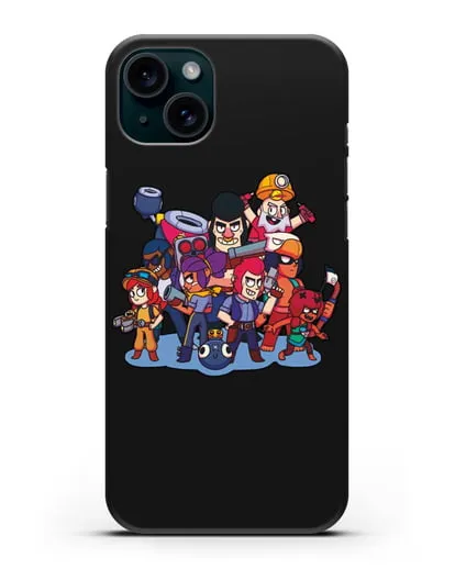 Чехол с изображением геров Brawl Stars силиконовый для iPhone 15 Plus