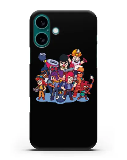 Чехол с изображением геров Brawl Stars силиконовый для iPhone 16 Plus