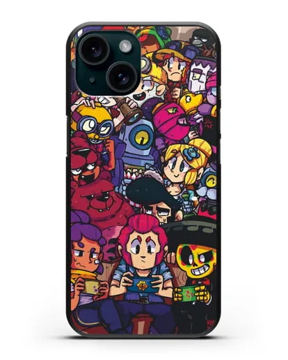 Чехол с иллюстрацией персонажей Браво Старс силиконовый для iPhone 15