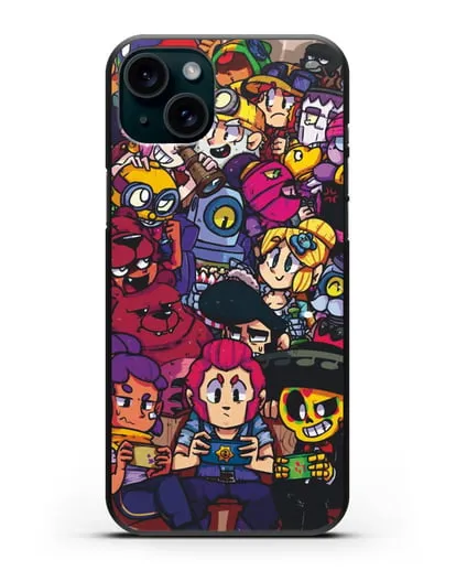 Чехол с иллюстрацией персонажей Браво Старс силиконовый для iPhone 15 Plus