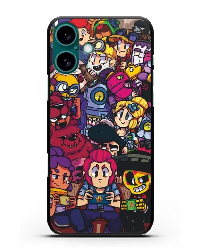 Чехол с иллюстрацией персонажей Браво Старс силиконовый для iPhone 16 Plus