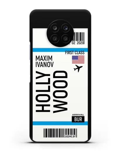 Чехол Авиабилет Голливуд с именем, фамилией силиконовый для Honor 50 lite