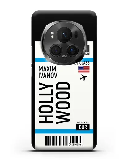 Чехол Авиабилет Голливуд с именем, фамилией силиконовый для Honor Magic 6 Pro