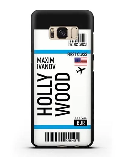 Чехол Авиабилет Голливуд с именем, фамилией силиконовый для Samsung Galaxy S8 Plus [SM-G955F]