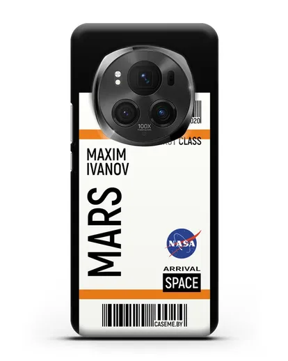 Чехол Космический билет на Марс NASA с именем фамилией силиконовый для Honor Magic 6 Pro