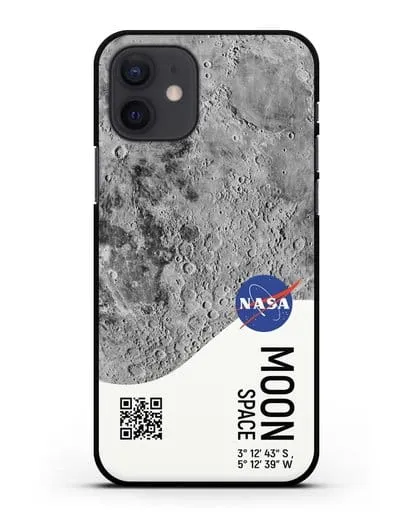 Чехол Луна с координатами силиконовый для iPhone 12