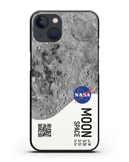 Чехол Луна с координатами силиконовый для iPhone 13