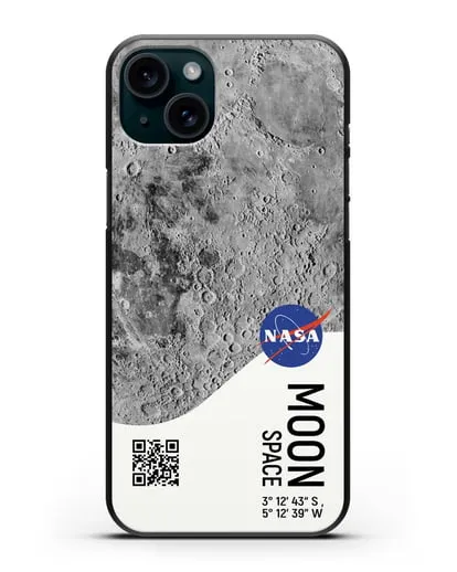 Чехол Луна с координатами силиконовый для iPhone 15 Plus