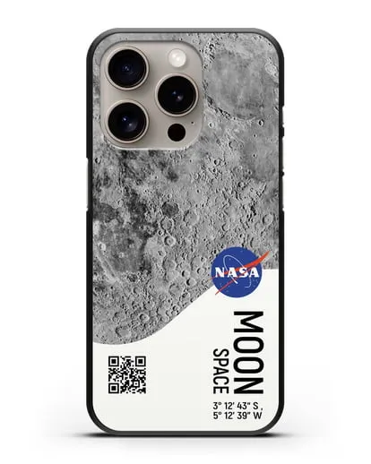 Чехол Луна с координатами силиконовый для iPhone 15 Pro