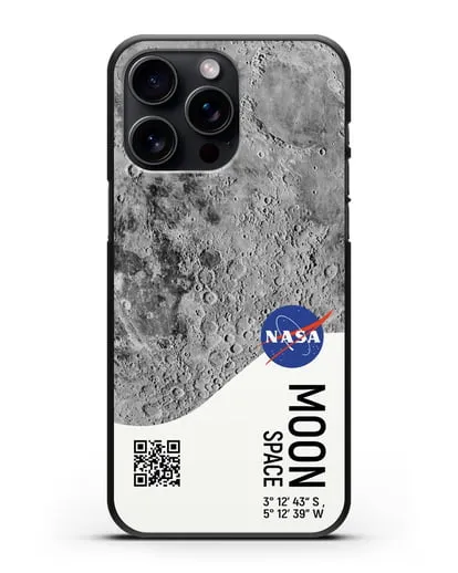 Чехол Луна с координатами силиконовый для iPhone 15 Pro Max