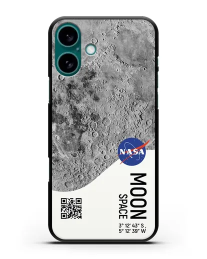 Чехол Луна с координатами силиконовый для iPhone 16 Plus