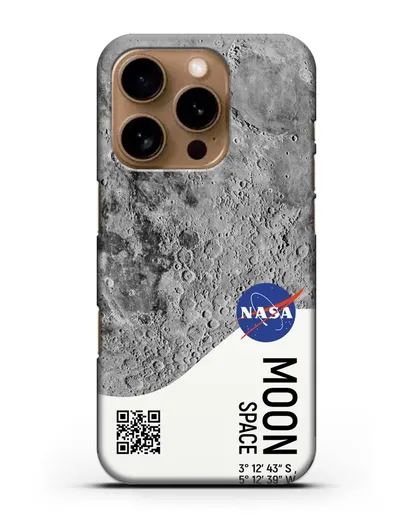 Чехол Луна с координатами силиконовый для iPhone 16 Pro