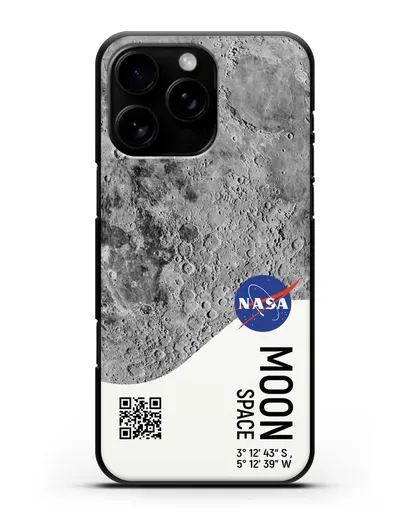 Чехол Луна с координатами силиконовый для iPhone 16 Pro Max