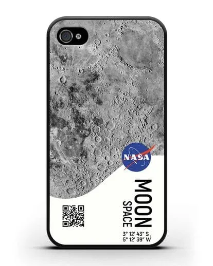 Чехол Луна с координатами силиконовый для iPhone 4/4s