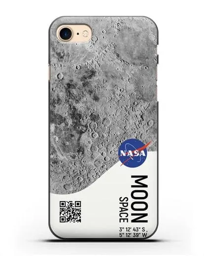 Чехол Луна с координатами силиконовый для iPhone 8