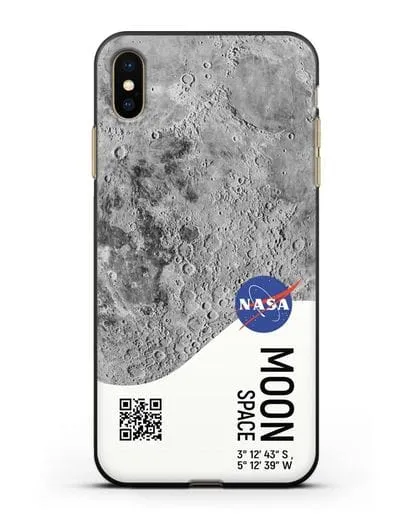 Чехол Луна с координатами силиконовый для iPhone XS Max