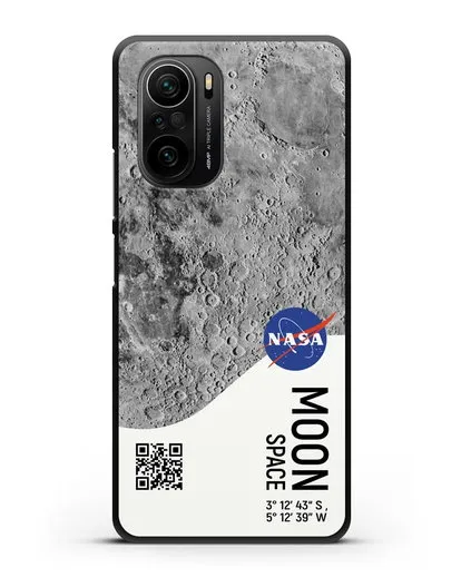 Чехол Луна с координатами силиконовый для Xiaomi Poco F3