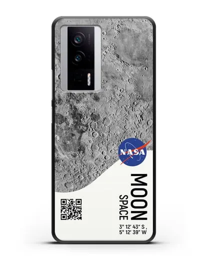 Чехол Луна с координатами силиконовый для Xiaomi Poco F5 Pro