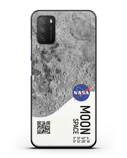 Чехол Луна с координатами силиконовый для Xiaomi Poco M3