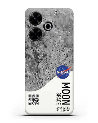 Чехол Луна с координатами силиконовый для Xiaomi Poco M6