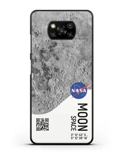 Чехол Луна с координатами силиконовый для Xiaomi Poco X3