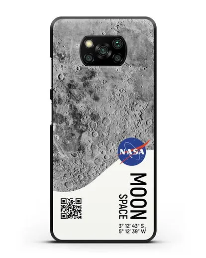 Чехол Луна с координатами силиконовый для Xiaomi Poco X3 Pro