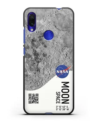 Чехол Луна с координатами силиконовый для Xiaomi Redmi Note 7