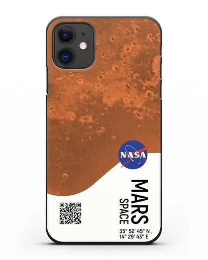 Чехол Марс с координатами силиконовый для iPhone 11