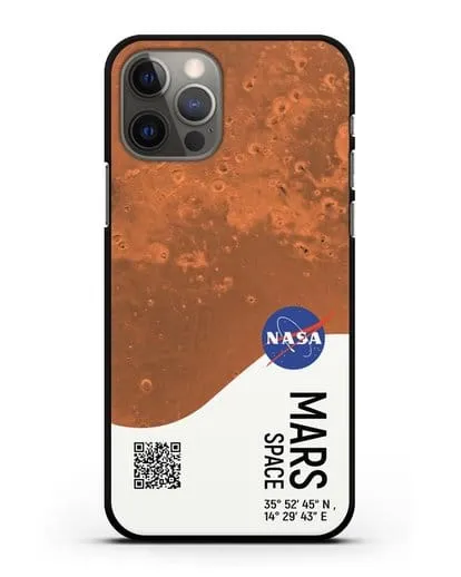 Чехол Марс с координатами силиконовый для iPhone 12 Pro