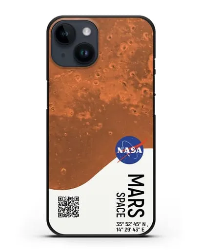 Чехол Марс с координатами силиконовый для iPhone 14