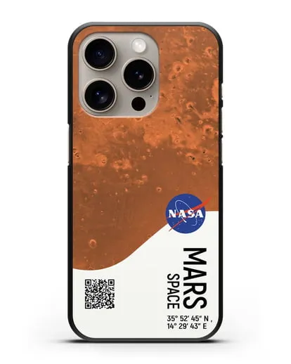 Чехол Марс с координатами силиконовый для iPhone 15 Pro