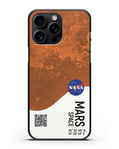 Чехол Марс с координатами силиконовый для iPhone 15 Pro Max