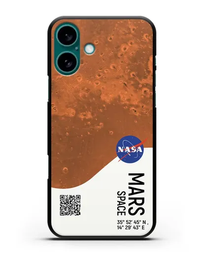 Чехол Марс с координатами силиконовый для iPhone 16 Plus
