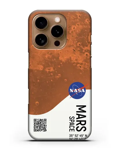 Чехол Марс с координатами силиконовый для iPhone 16 Pro