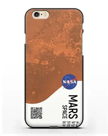 Чехол Марс с координатами силиконовый для iPhone 6