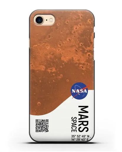 Чехол Марс с координатами силиконовый для iPhone 8