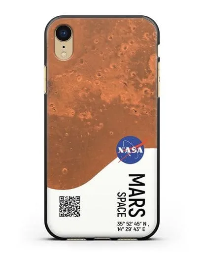 Чехол Марс с координатами силиконовый для iPhone XR