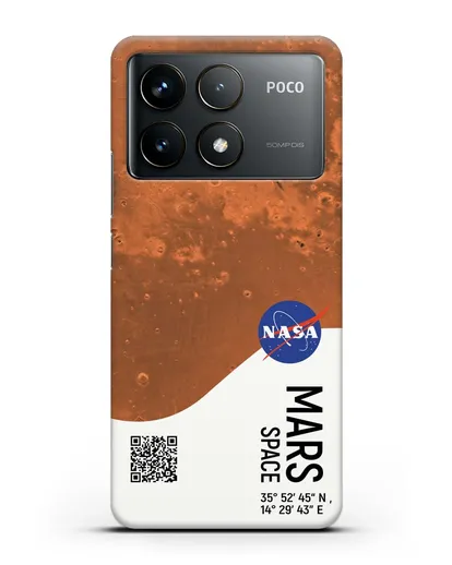 Чехол Марс с координатами силиконовый для Xiaomi Poco F6 Pro