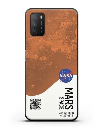 Чехол Марс с координатами силиконовый для Xiaomi Poco M3