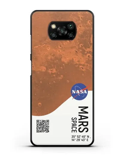 Чехол Марс с координатами силиконовый для Xiaomi Poco X3